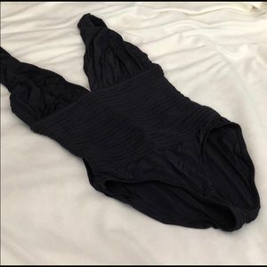 Badgley Mischka Bella Shirred Swimsuit